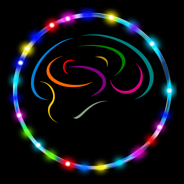 brain inside LED hula hoop