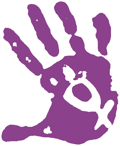 purple hand print